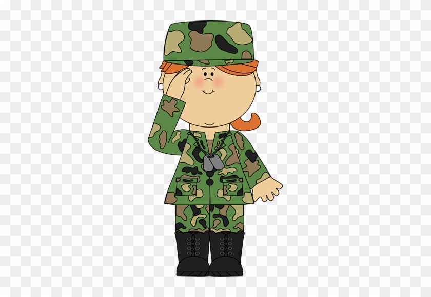 Military Girl Saluting Clip Art - Soldier Salute Clipart #456501