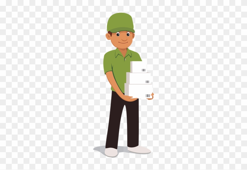 Parcel Delivery Man Cartoon Png - Delivery Man Vector Png #456670