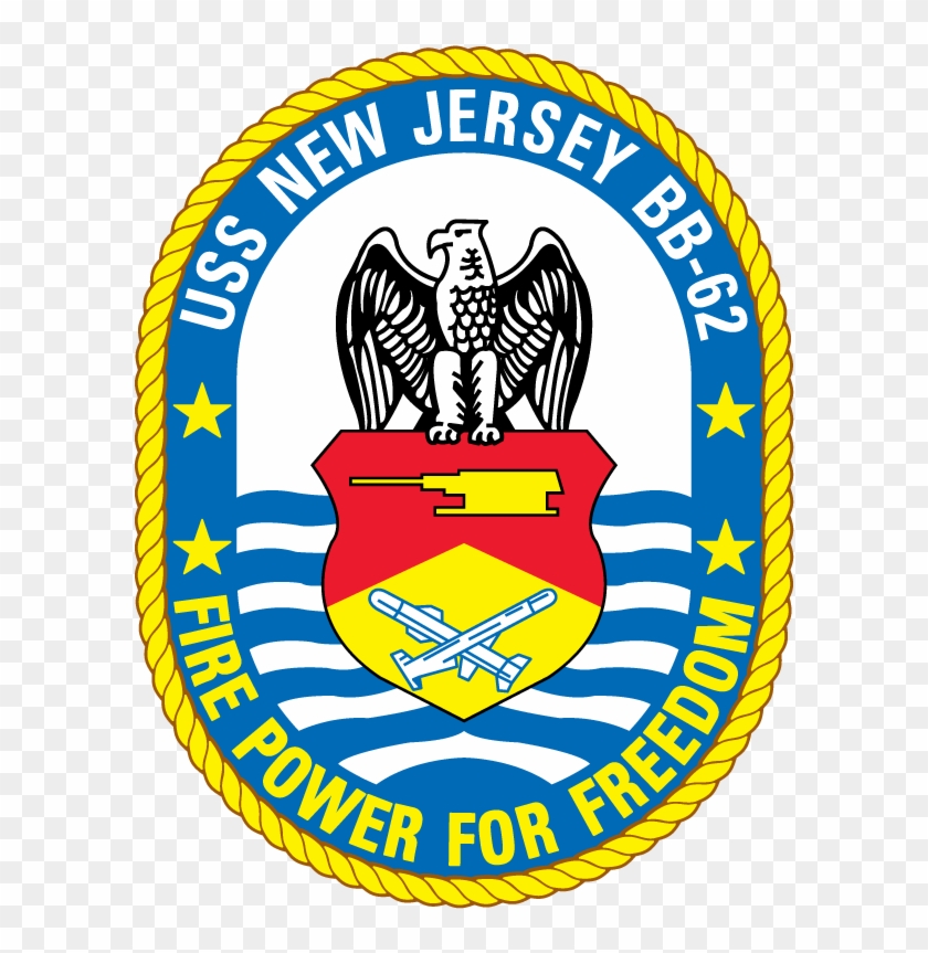 Uss New Jersey Bb-62 Fire Power For Freedom - Emblem #456750