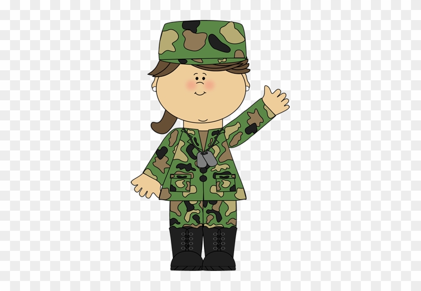 A Black Haired Lady Soldier Carrying An Automatic Machine - Army Girl Clipart #456910