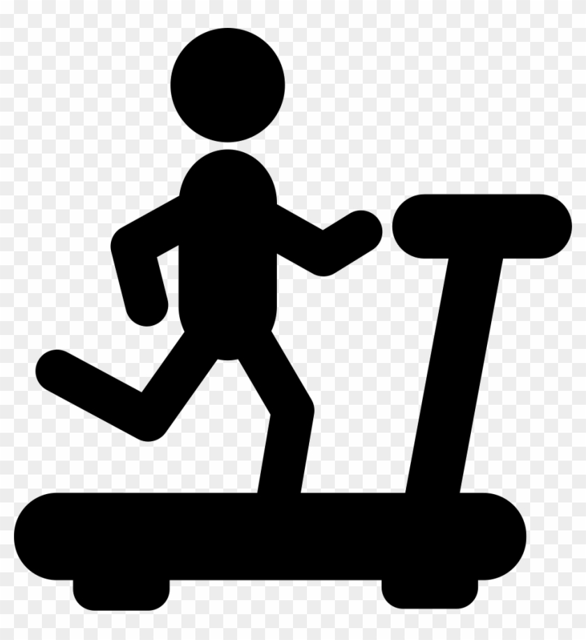 Person Running On A Treadmill Silhouette From Side - Stick Figure On Treadmill #457151