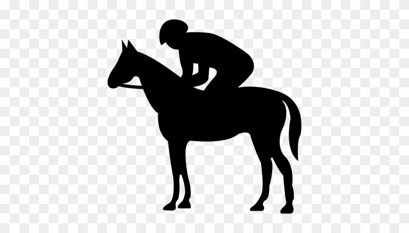 Quiet Horse With Jockey Silhouette Vector - Silueta De Caballo Con Jinete #457172