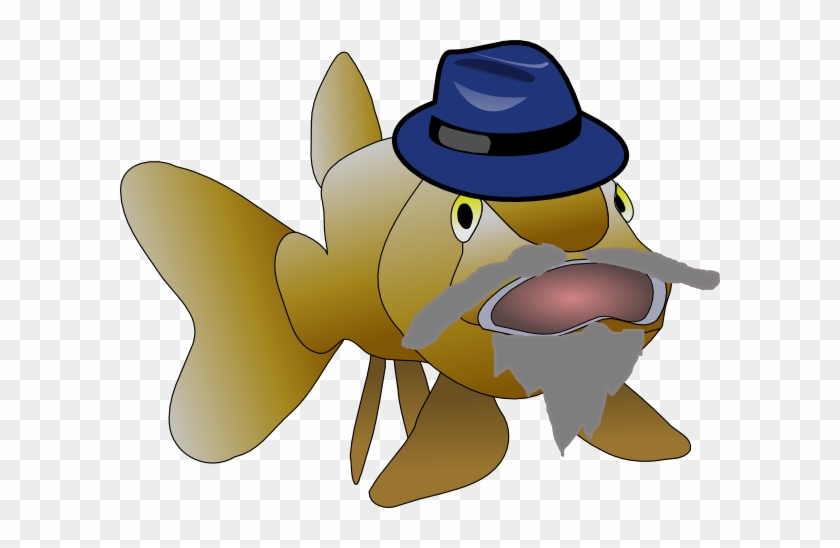 Grandpa Fish Clip Art - Cartoon Fish With Beard #457721