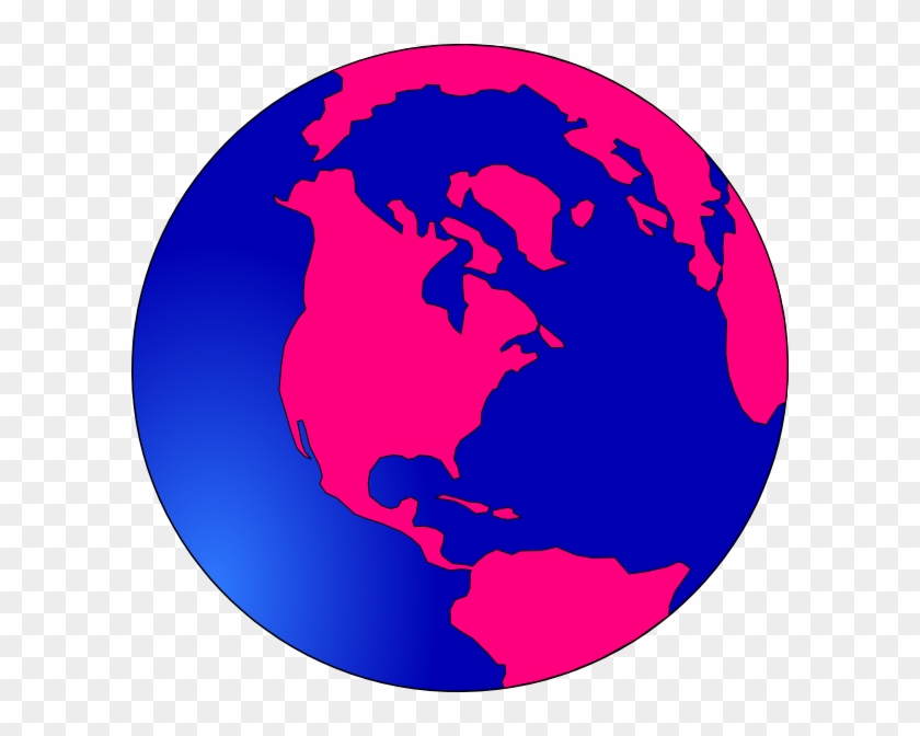 Dope Earth Clip Art At Clker - Pink And Blue Globe #458118