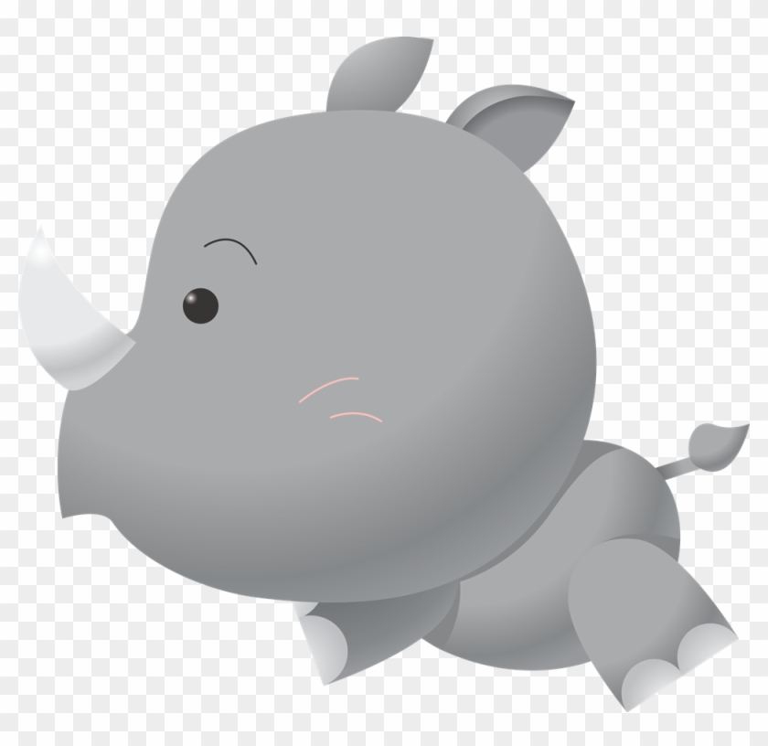 Free Happy Girl Clipart, Download Free Clip Art, Free - Cute Baby Rhino Cartoon #458356