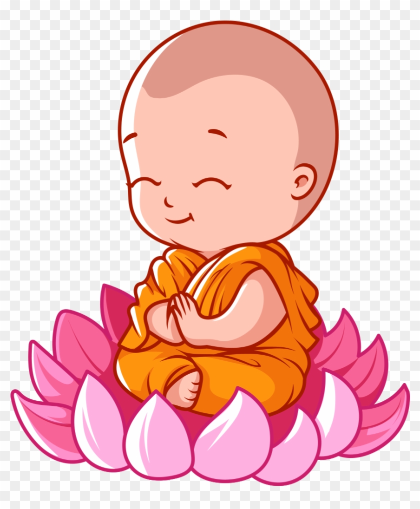 Buddhism Cartoon Buddha's Birthday Vesak - Monk Cartoon Png #458542