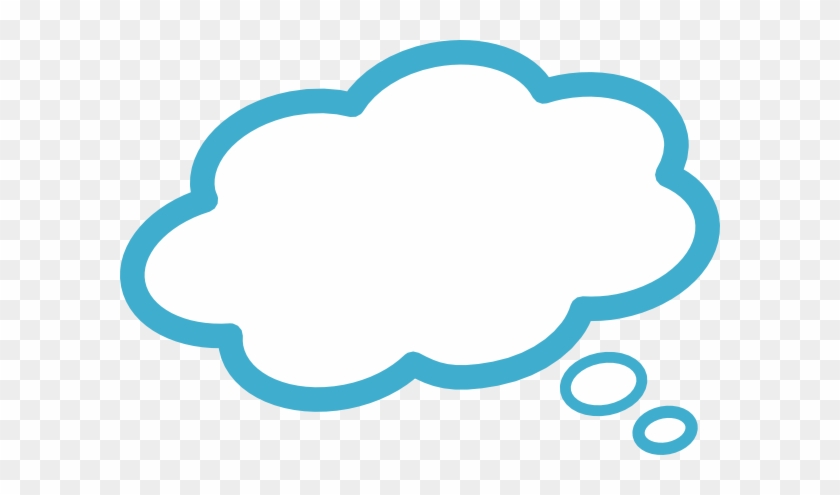 Blue Thought Bubble 2 Clip Art - Cloud Bubble Png Blue #458588