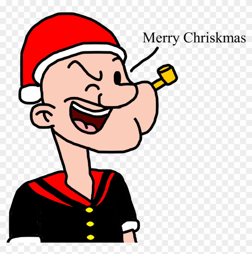 Popeye With Santa Cap By Marcospower1996 Popeye With - Cartoon #458596