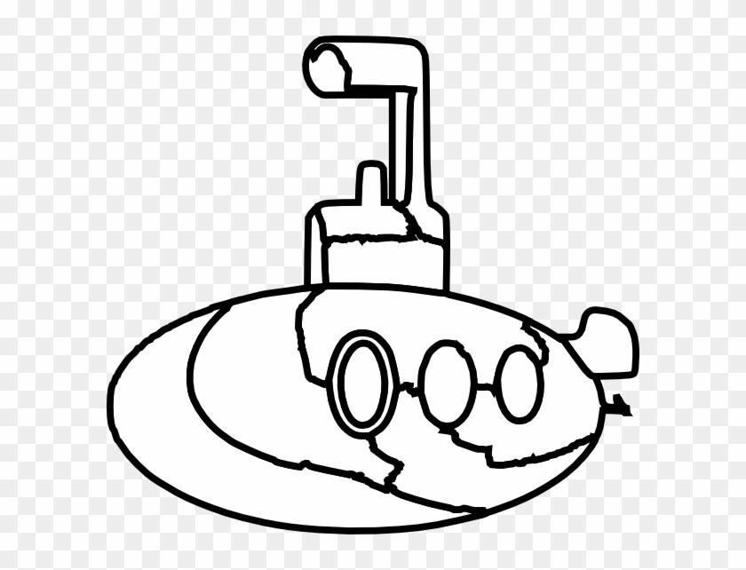 Submarine Coloring Clip Art At Clker - Submarine Black And White Clipart #458595