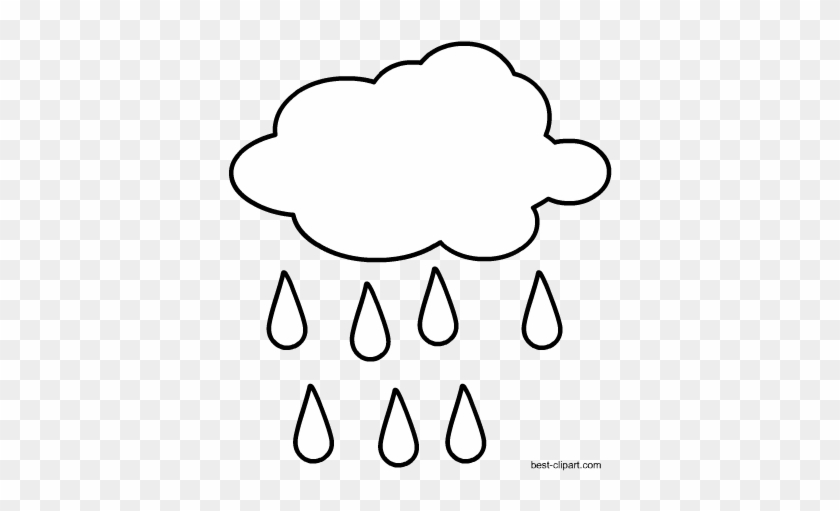 Black And White Cloud With Raing Free Clip Art - White #458717