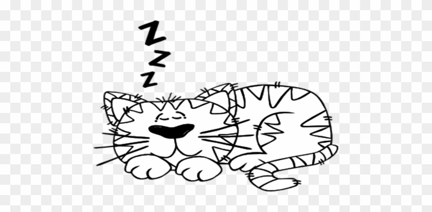 Cute Cat Sleeping Cartoon Outline Clip Art At Vector - Schlafenkatze: Entspannen Sie Sich Und Haben Sie Stoffserviette #458725
