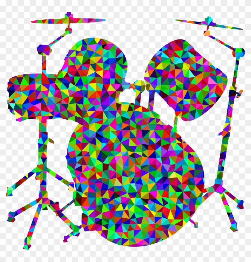 Poly Prismatic Drums Set Silhouette - Poly Prismatic Drums Set Silhouette #458839