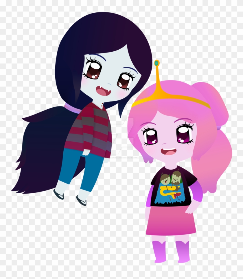 Marceline And Princess Bubblegum Chibi By Chibi-diaries - Princess Bubblegum And Marceline Chibi #458980