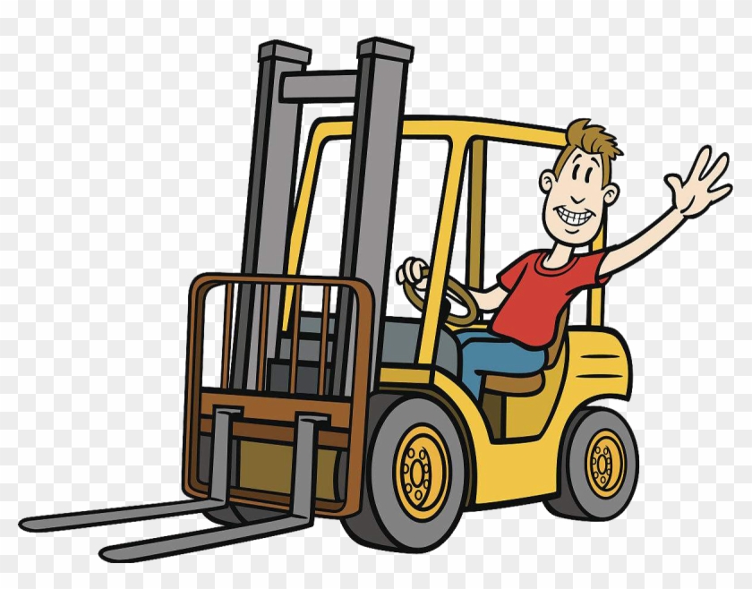 Forklift Cartoon Heavy Equipment Illustration - Driver Forklift #458999