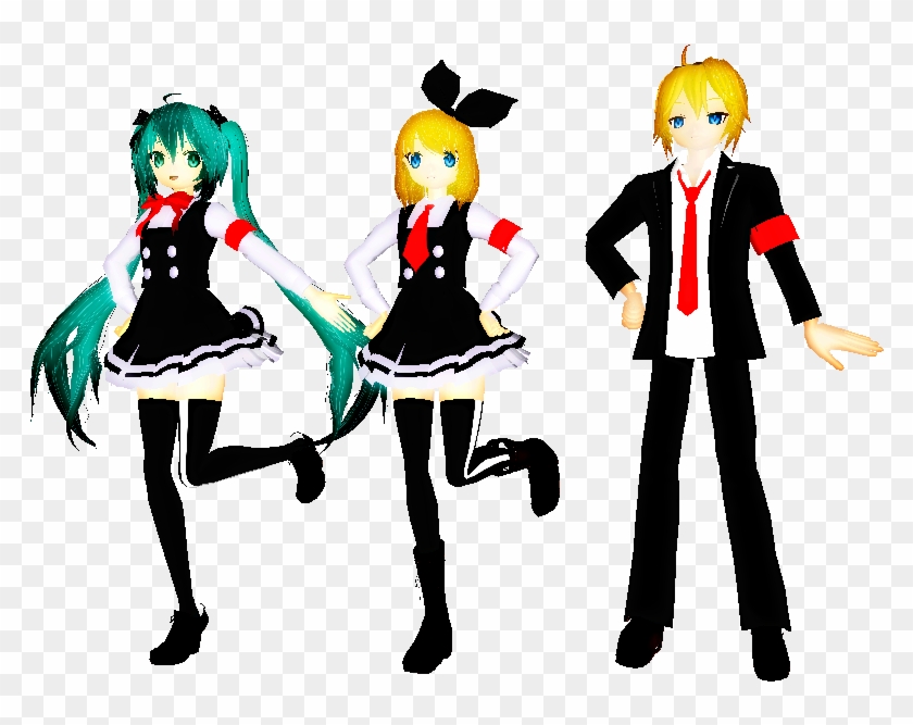 Mmd- Hop Step Instant Death Miku Rin Len By Vinva098 - Cartoon #459311