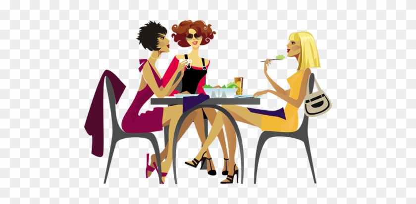 Come Join Us At Bistro 19 For A Relaxed Lunch - Cartoon Girls Having Lunch #459377