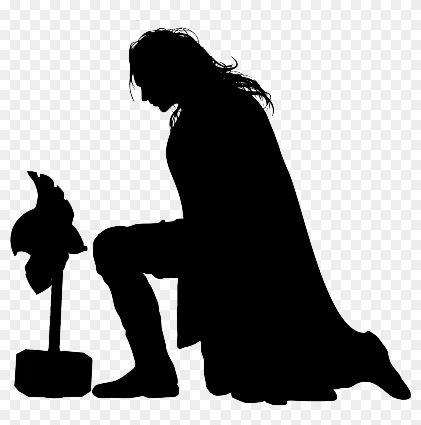 Thor Kneeling Stencil - Thor Stencil #459450