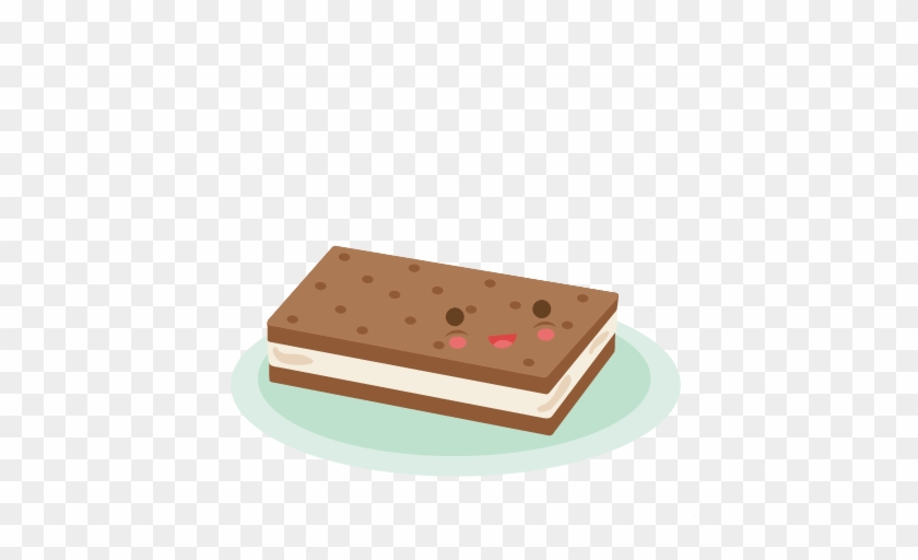 Happy Ice Cream Sandwich Svg Scrapbook Cut File Cute - Chocolate #459529