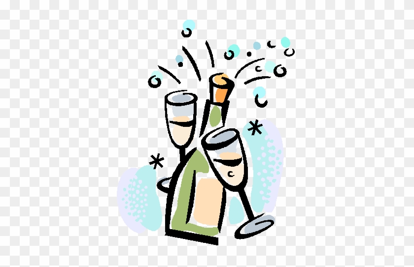 Clinking Champagne Glasses Clip Art - Champagne And Glasses Clipart #459571
