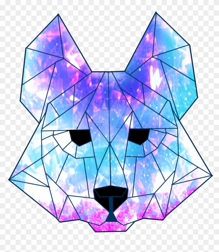 T-shirt Gray Wolf Drawing Geometry Crystal - T-shirt Gray Wolf Drawing Geometry Crystal #459949