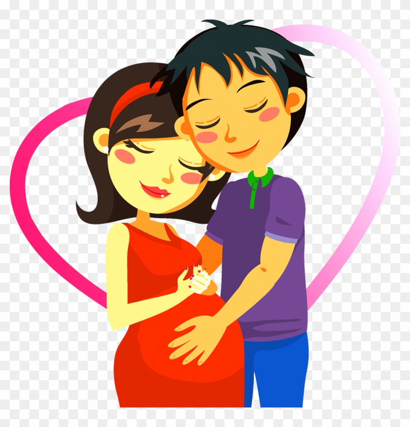 Cartoon Pregnancy Couple Clip Art - Couple Pregnant Cartoon #459847