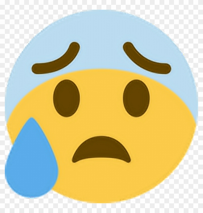 Ohno Scared Worried Anxious Emoji Emoticon Face Express - 😰 Png #459944