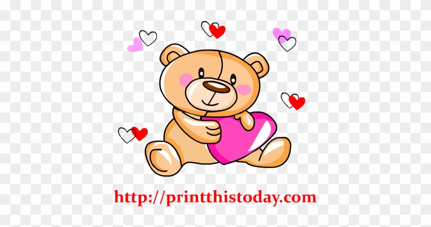 Free Love Teddy Bear Clip Art - Cute Printable Paper With Lines And Borders #460133