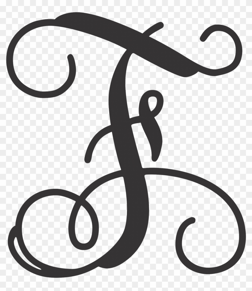 Monogram Letters Open Letter F - Monogram Letter F #460323