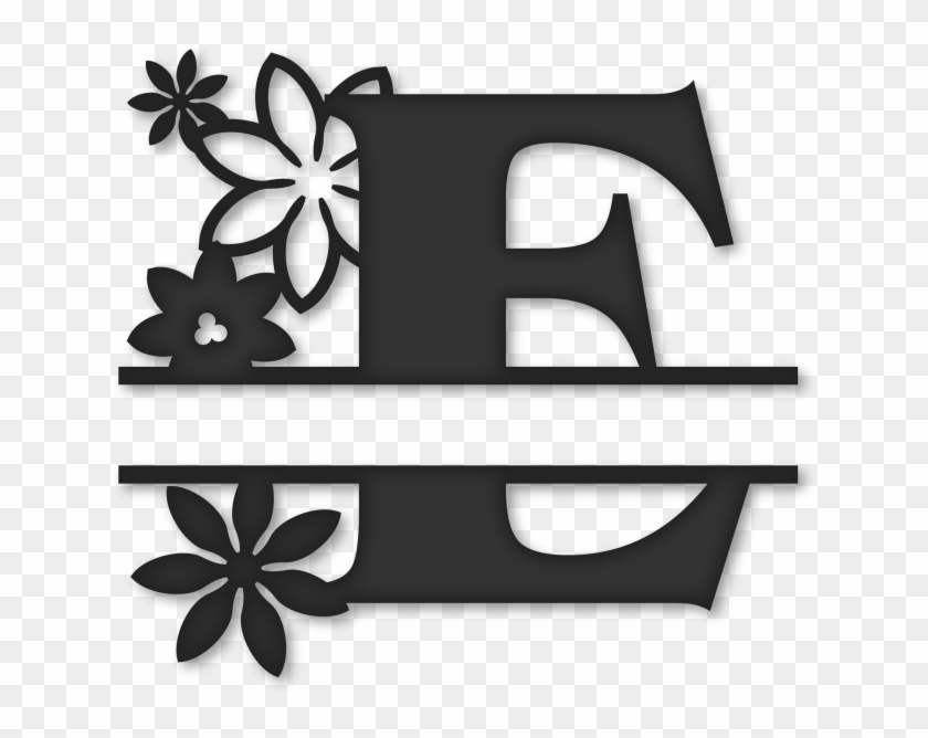 Flower Split Monogram E - Png Monogram Split G #460332