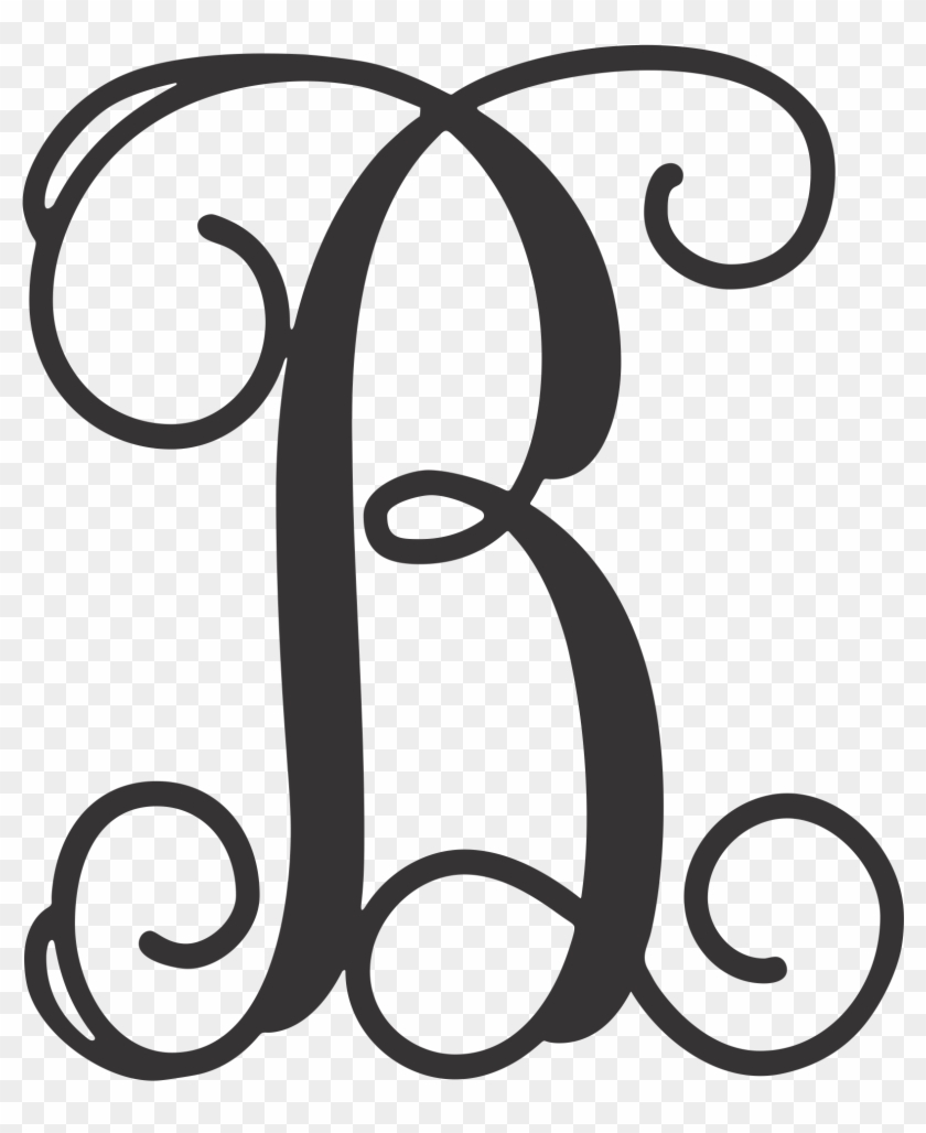 Monogram Letters Open Letter B - Vine Monogram Font #460376