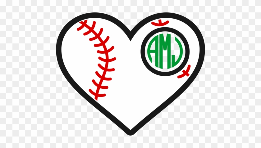 Baseball/softball Heart Monogram Decal - Hey Batter Batter! Baseball Tee #460497