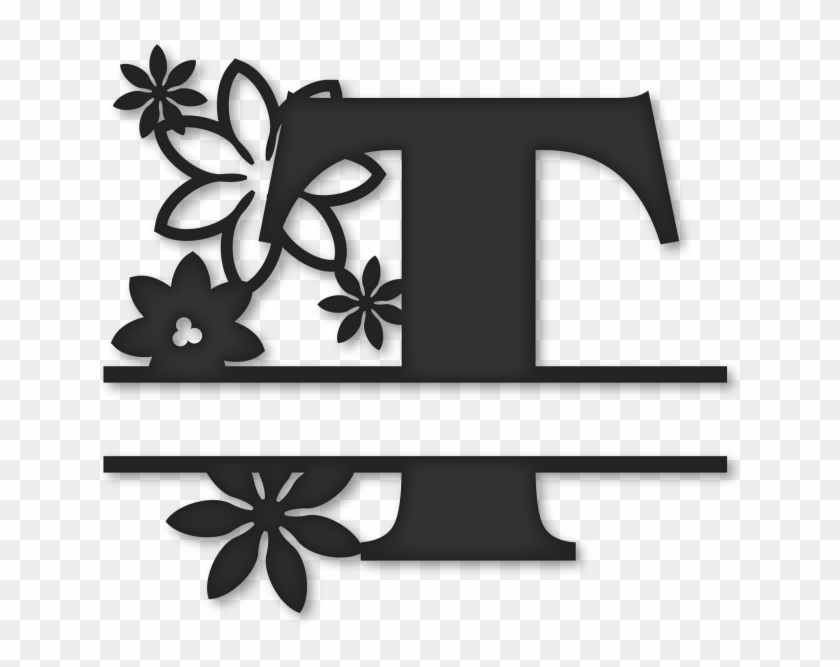 Flower Split Monogram T - Png Monogram Split G #460513