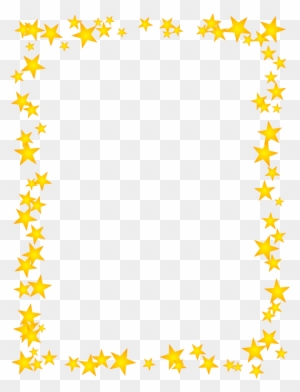 Gold Stars Scattered Border - Gold Star Border Clipart