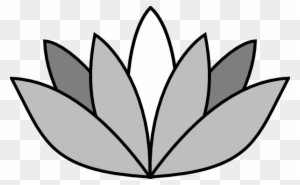 Greyscale Lotus Flower Clip Art - Easy Draw Lotus Flower