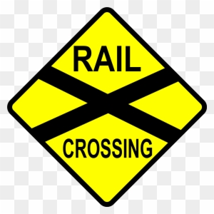 Free Vector Caution Railroad Crossing Clip Art - Railroad Sign Clip Art