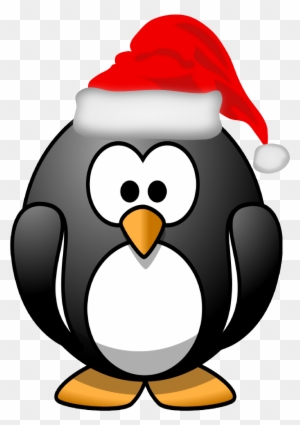 Penguin Clipart Santa - Christmas Pictures Cartoon Png