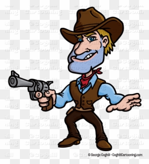 Gunslinger Cowboy Cartoon Character Clip Art Stock - Cartoon Cowboy No Background