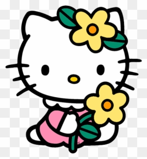 Hello Kitty Holding Flower - Flower Images To Color