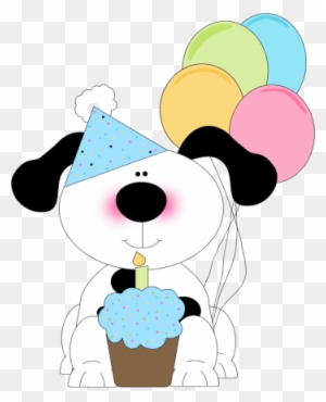 Cute Birthday Dog With A Cupcake And Balloons - Party Planning Math Project