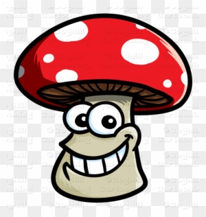 Smiling Mushroom Cartoon Character Clip Art Stock Illustration - Cartoon Mushroom With Face
