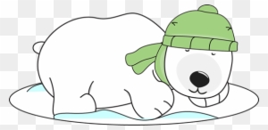 Polar Bear Sleeping In The Snow Clip Art - Winter Polar Bear Clipart