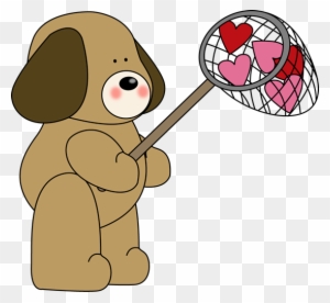 Caught Love - Valentine's Day Dog Clipart