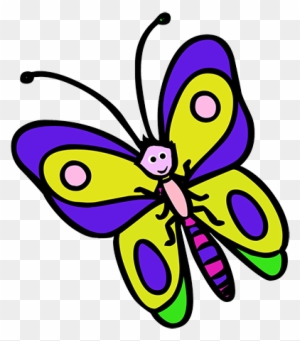 Cute Butterfly Clip Art - Cartoon Drawing Of A Butterfly