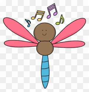 Musical Dragonfly - Cute Musical Notes Png