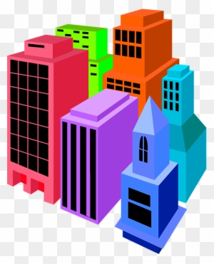 Buildings Clip Art Colorful Isolated Clip Art - E-government In Hongkong
