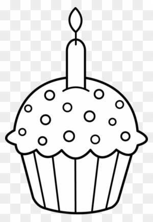 Birthday Black And White Image Of Birthday Clipart - Cute Cupcake Coloring Pages