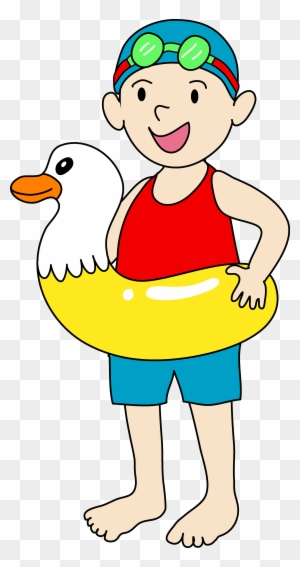 Happy Boy Clipart Black And White - Kids Swimming Clipart