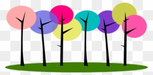 Trees Budding Tree Clipart Clipart Kid - Cartoon Trees In A Row