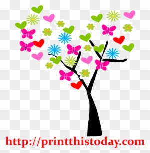 Colorful Floral Tree Clip Art Ycw0ec Clipart - Cute Love Tree Clipart