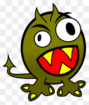 Small Funny Angry Monster - Monster Clipart